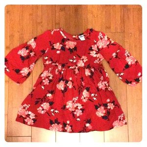 Red floral dress